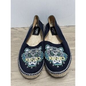 KENZO CANVAS ESPADRILLES CLASSIC‎ TIGER Women's Size 42 (11 US) Navy Blue